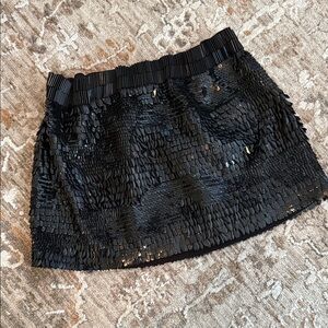 Retrofete Black Sequin Mini Skirt